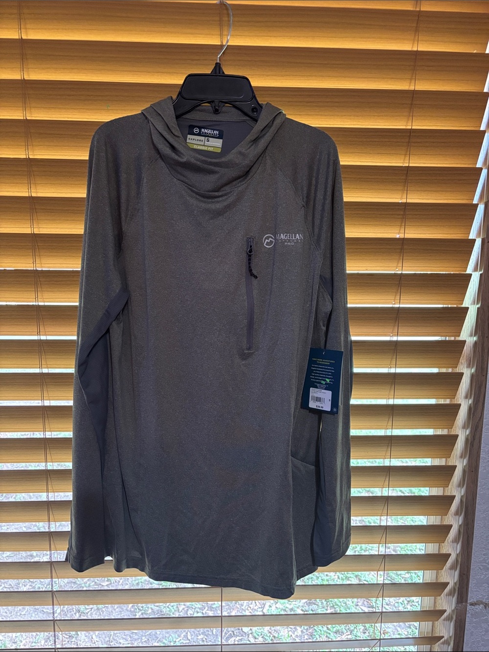 Magellan Outdoors Olive Hooded Long Sleeve Pullover